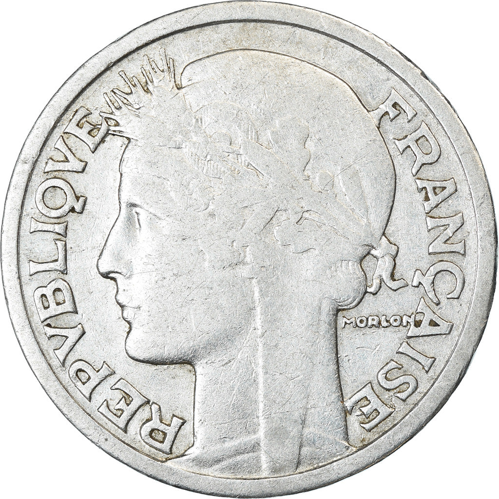 Coin, France, Morlon, 2 Francs, 1945, Beaumont - Le Roger, VF(30-35), Aluminum