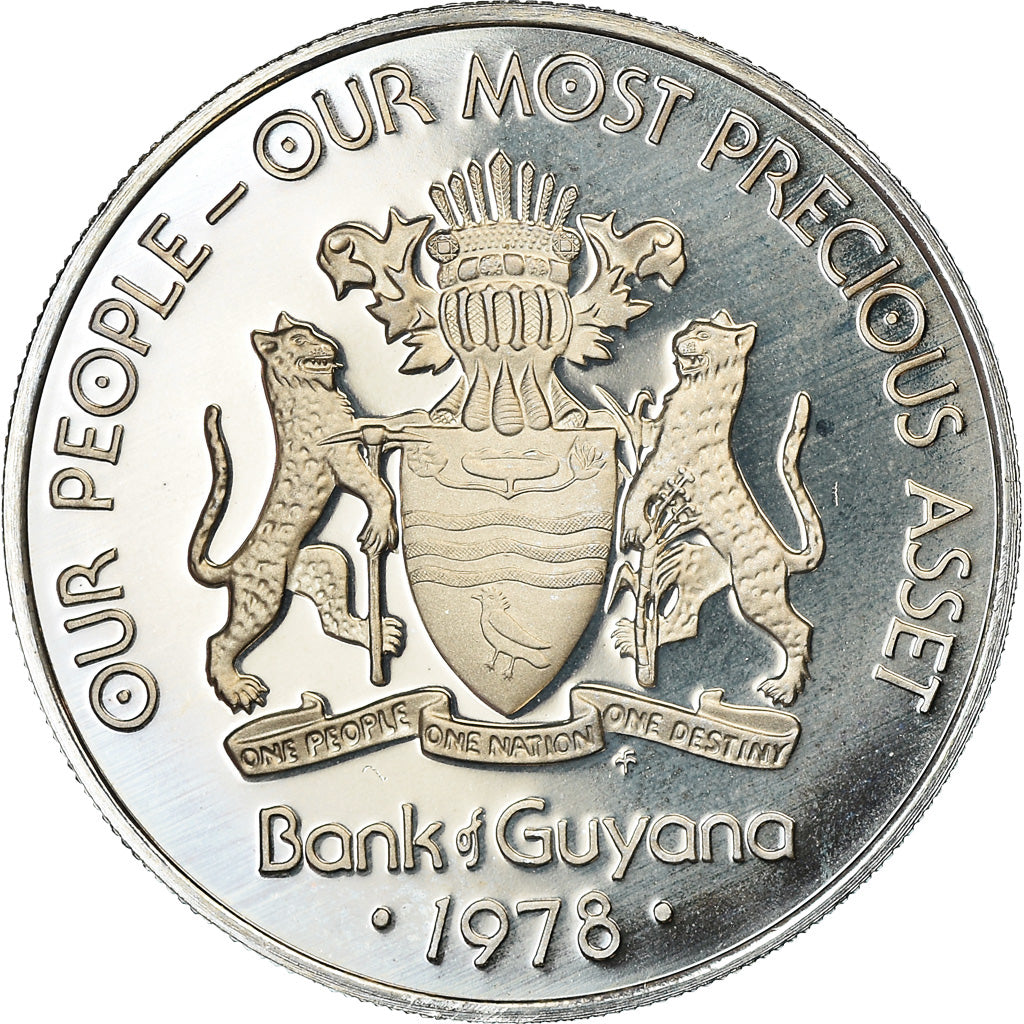 Coin, Guyana, 50 Cents, 1978, Franklin Mint, BE, MS(65-70), Copper-nickel, KM:41