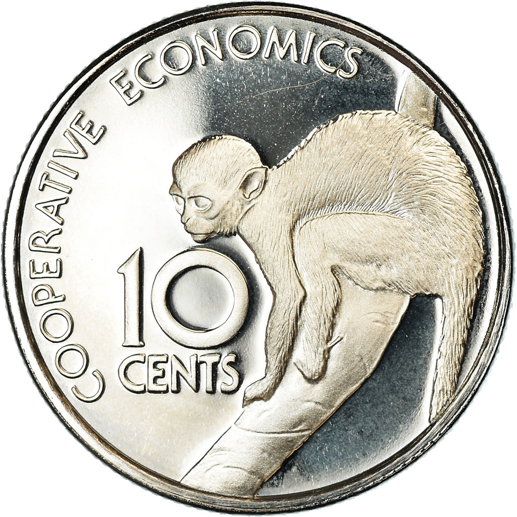 Coin, Guyana, 10 Cents, 1978, Franklin Mint, BE, MS(65-70), Copper-nickel, KM:39
