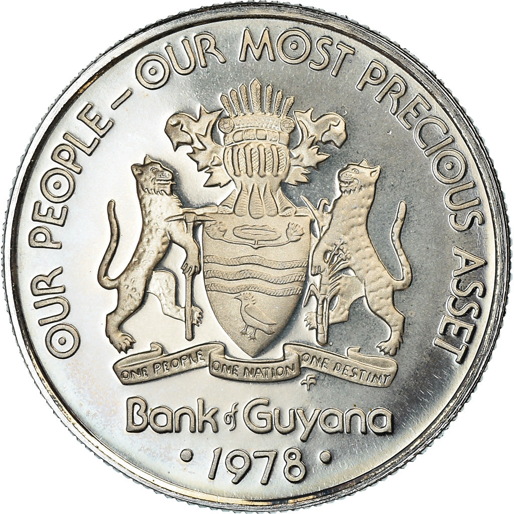 Coin, Guyana, 10 Cents, 1978, Franklin Mint, BE, MS(65-70), Copper-nickel, KM:39