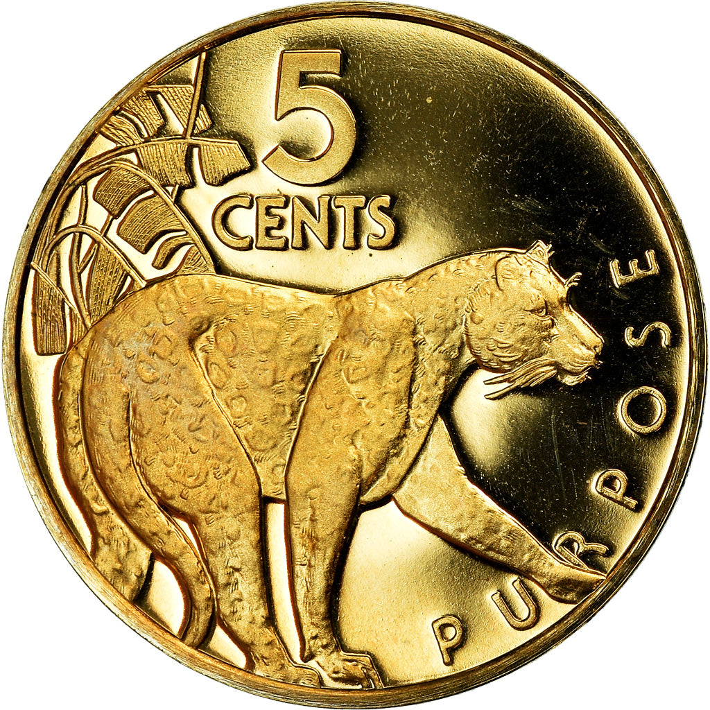Coin, Guyana, 5 Cents, 1978, Franklin Mint, BE, MS(65-70), Nickel-brass, KM:38