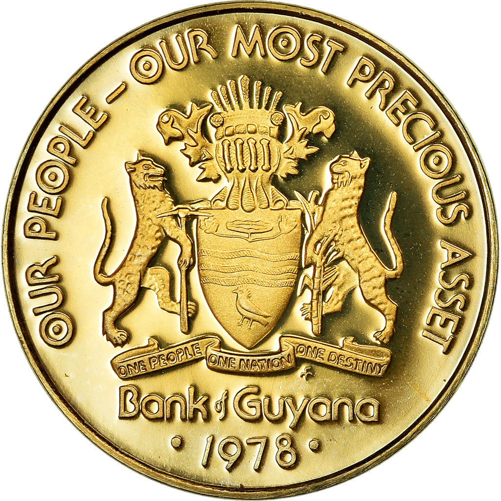 Coin, Guyana, Cent, 1978, Franklin Mint, BE, MS(65-70), Nickel-brass, KM:37