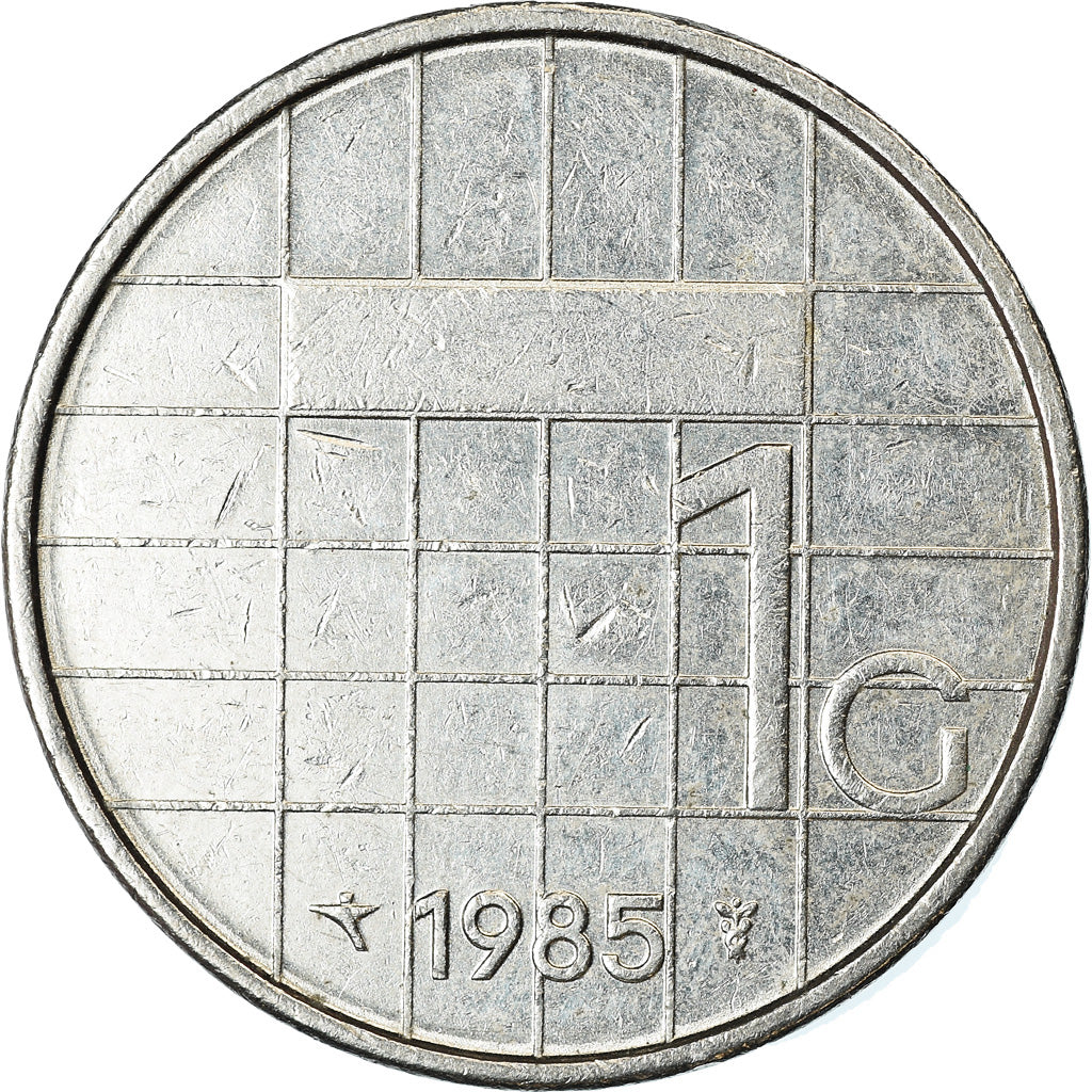 Moeda, Países Baixos, Beatrix, Gulden, 1985, VF(30-35), Níquel, KM:205