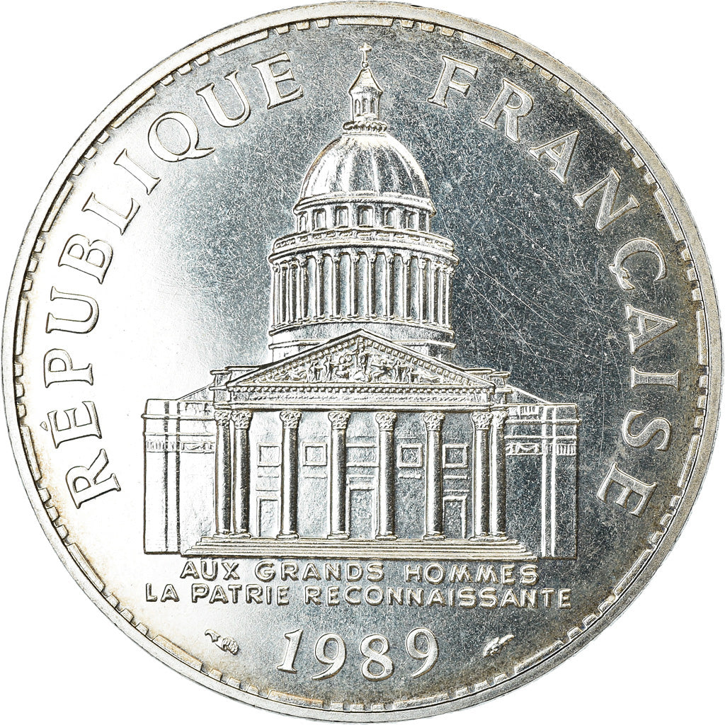 Coin, France, Panthéon, 100 Francs, 1989, Paris, AU(55-58), Silver, KM:951.1