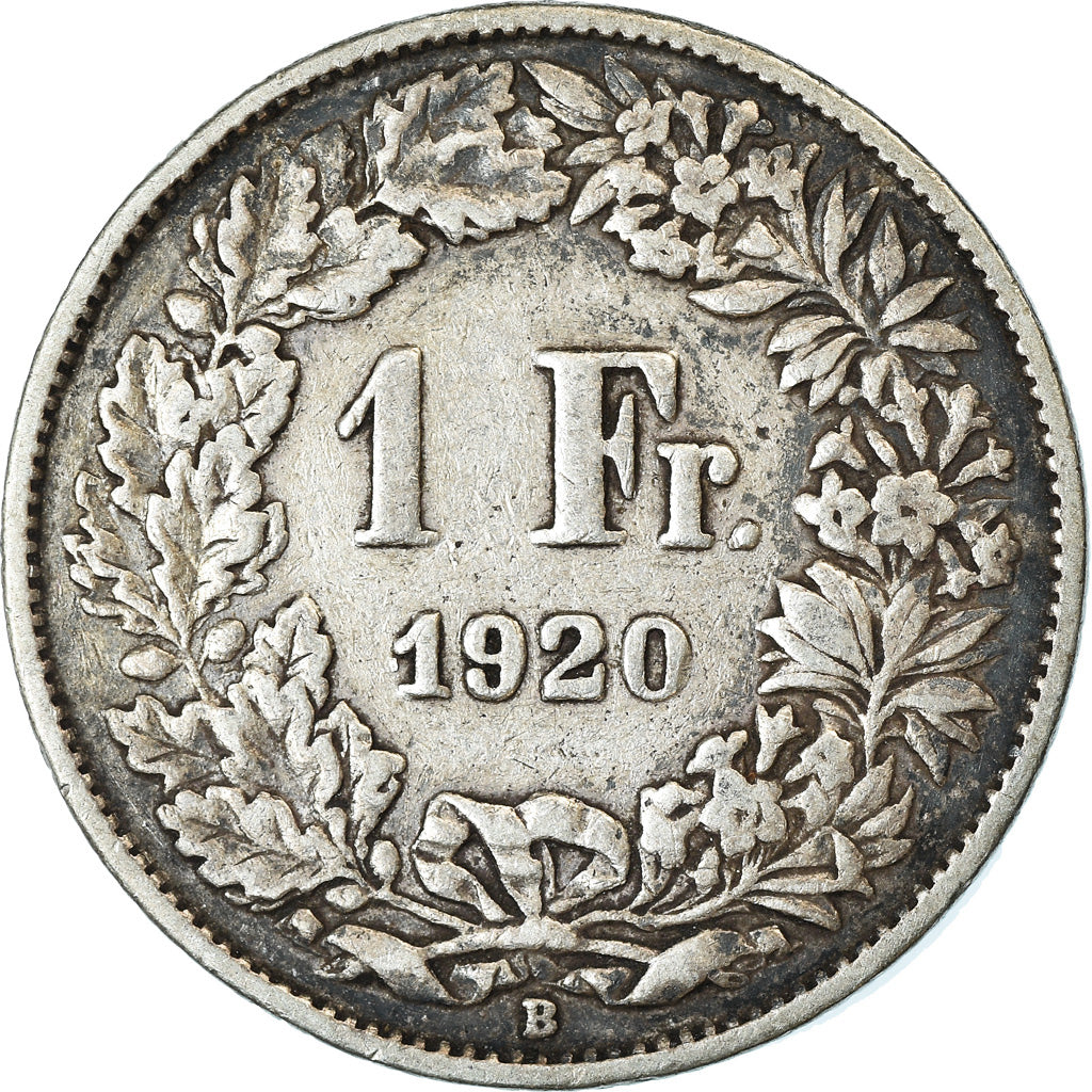 Coin, Switzerland, Franc, 1920, Bern, VF(30-35), Silver, KM:24