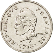 New Caledonia, 10 Francs, 1970, Paris, AU(55-58), Nickel, KM:5