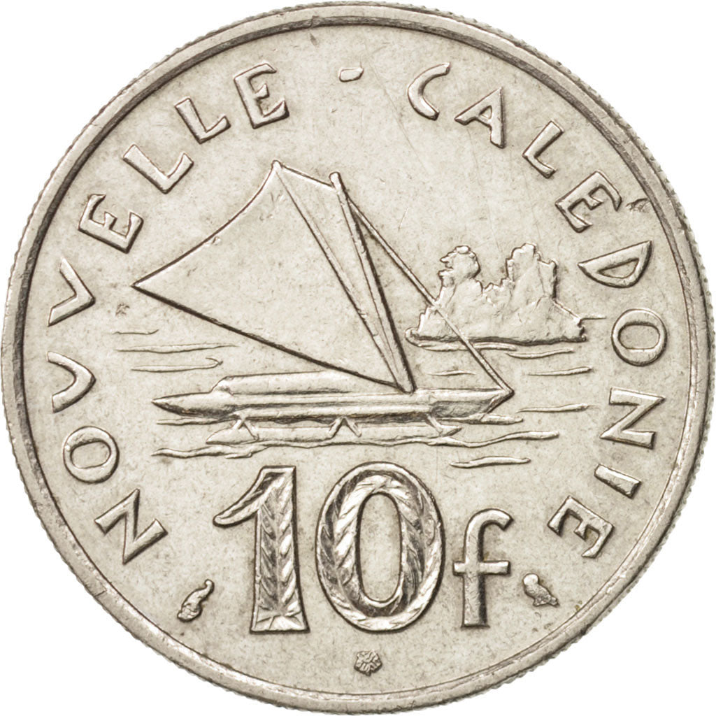 New Caledonia, 10 Francs, 1970, Paris, AU(55-58), Nickel, KM:5