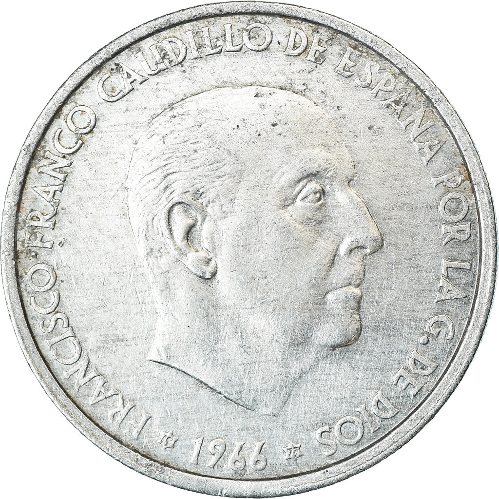 Coin, Spain, Francisco Franco, caudillo, 50 Centimos, 1970, EF(40-45), Aluminum