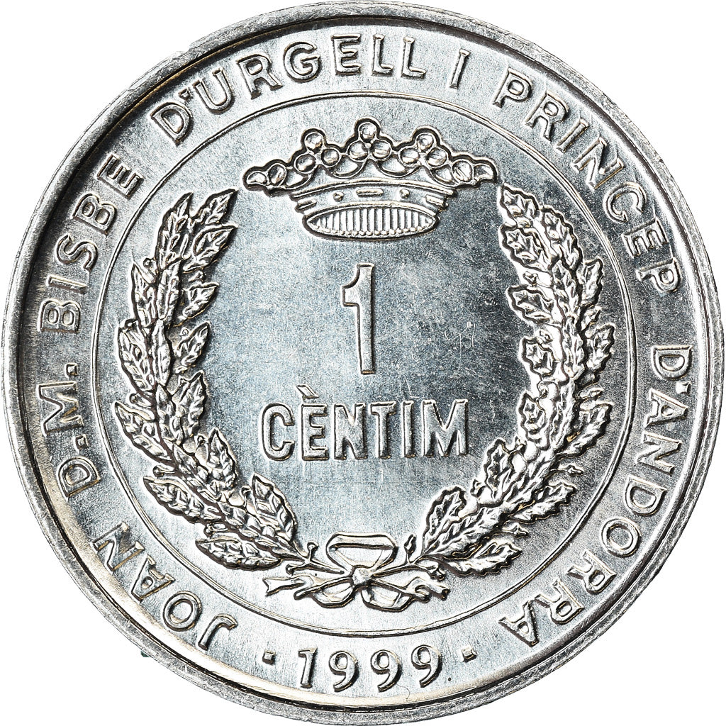 Coin, Andorra, Centim, 1999, AU(55-58), Aluminum, KM:171