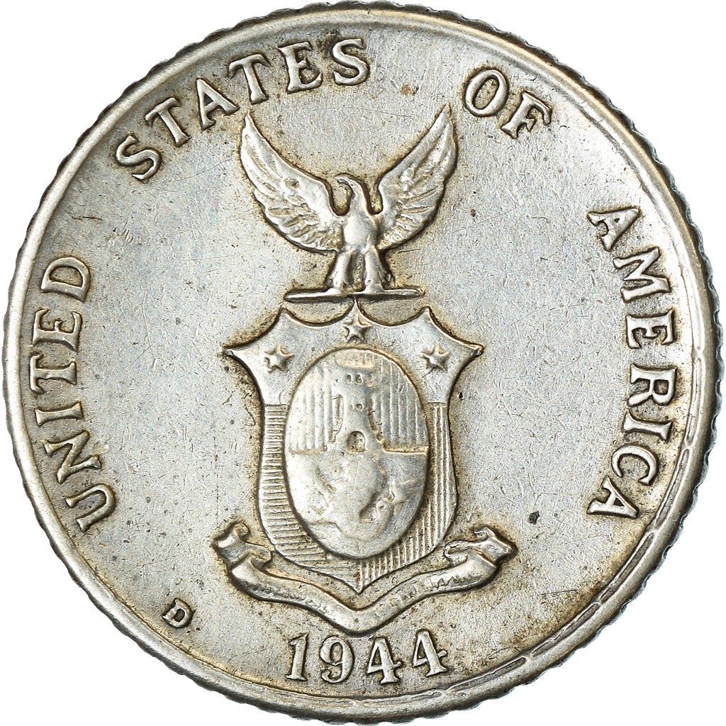 Coin, Philippines, 10 Centavos, 1944, EF(40-45), Silver, KM:181