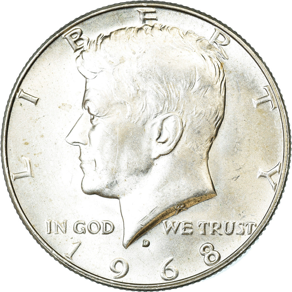 Coin, United States, Kennedy Half Dollar, Half Dollar, 1968, U.S. Mint, Denver