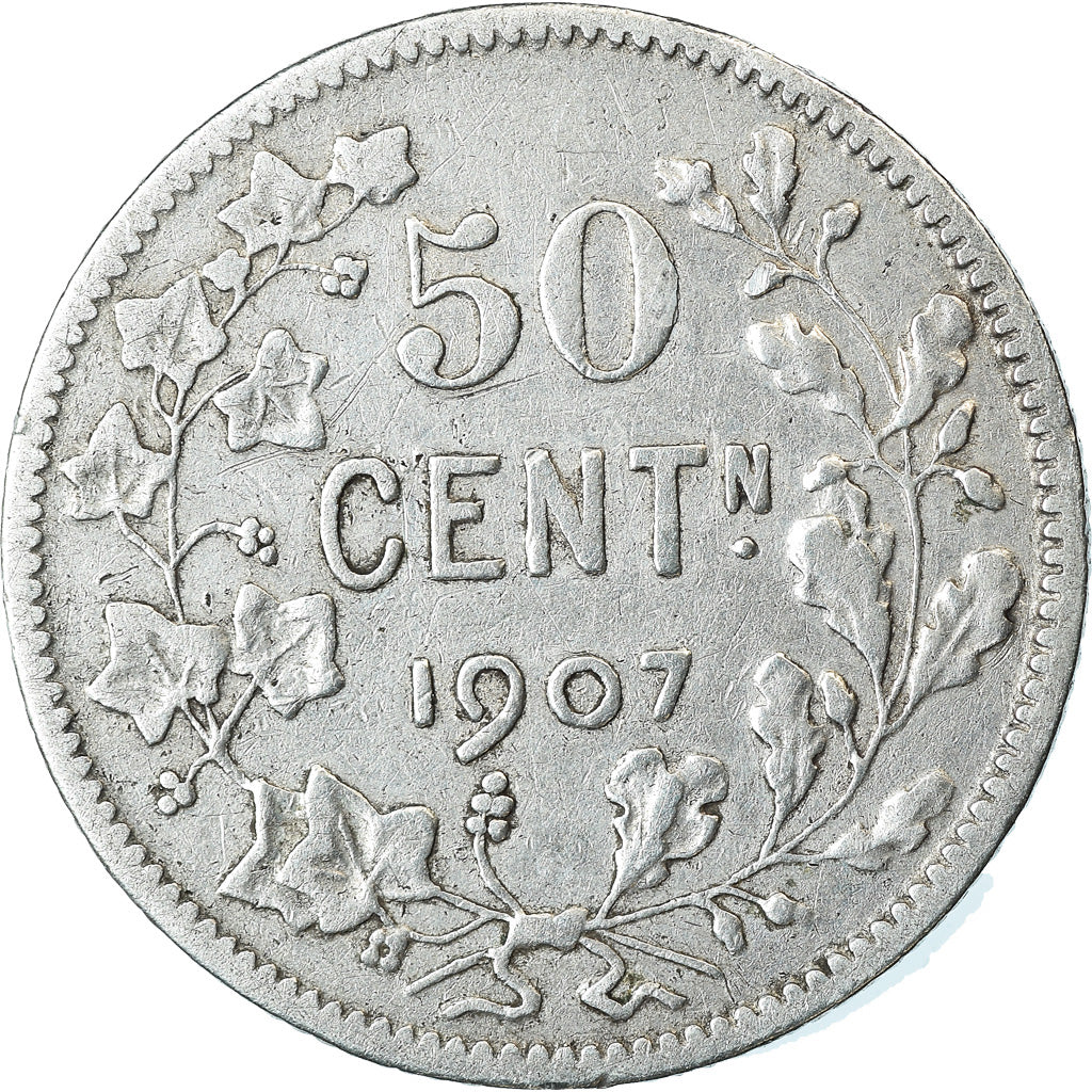 Coin, Belgium, 50 Centimes, 1907, VF(20-25), Silver, KM:61.1