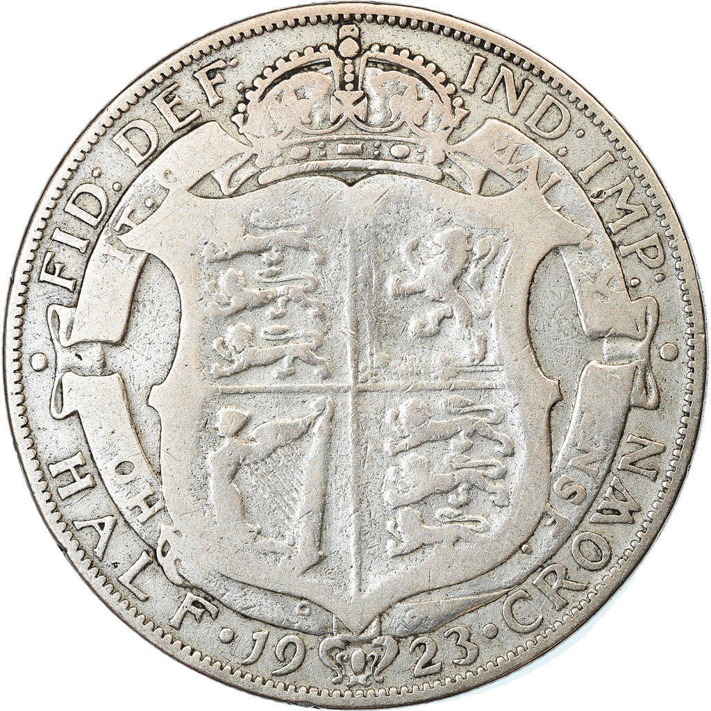 Coin, Great Britain, George V, 1/2 Crown, 1923, VF(20-25), Silver, KM:818.2