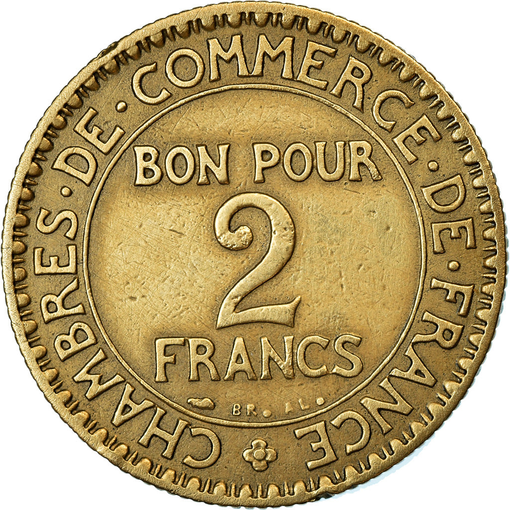 Coin, France, Chambre de commerce, 2 Francs, 1926, Paris, VF(20-25)