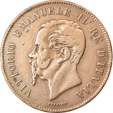 Coin, Italy, Vittorio Emanuele II, 5 Centesimi, 1862, Naples, EF(40-45), Copper