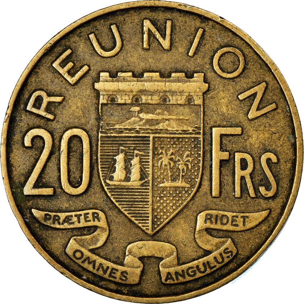 Coin, Réunion, 20 Francs, 1955, EF(40-45), Aluminum-Bronze, KM:11