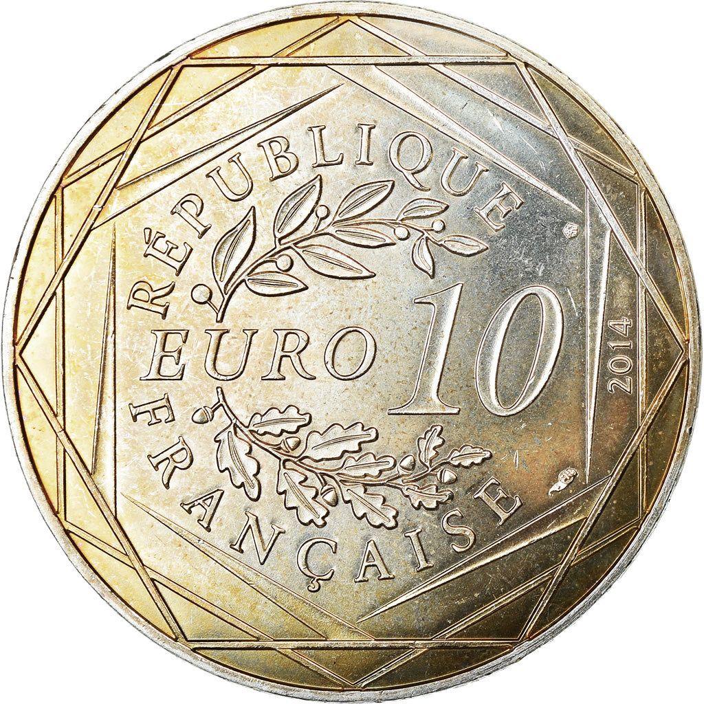 France, 10 Euro, 2014, Egalité, AU(55-58), Silver
