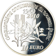 França, 10 Euro, 2010, BE, MS(65-70), Prata, Gadoury:EU413, KM:1675