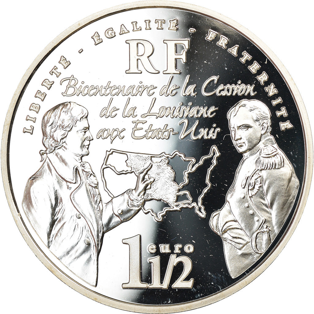 France, 1-1/2 Euro, 2003, BE, MS(65-70), Silver, KM:1336