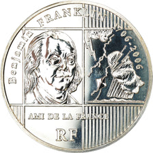 França, 1/4 Euro, Benjamin Franklin, 2006, BU, MS(65-70), Prata, KM:1442