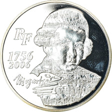 France, 1/4 Euro, Mozart, 2006, BU, MS(65-70), Silver, KM:2061