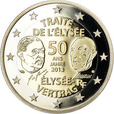 Francja, 2 Euro, Traité de l'Elysée, 2013, BE, MS(65-70), Bimetaliczny