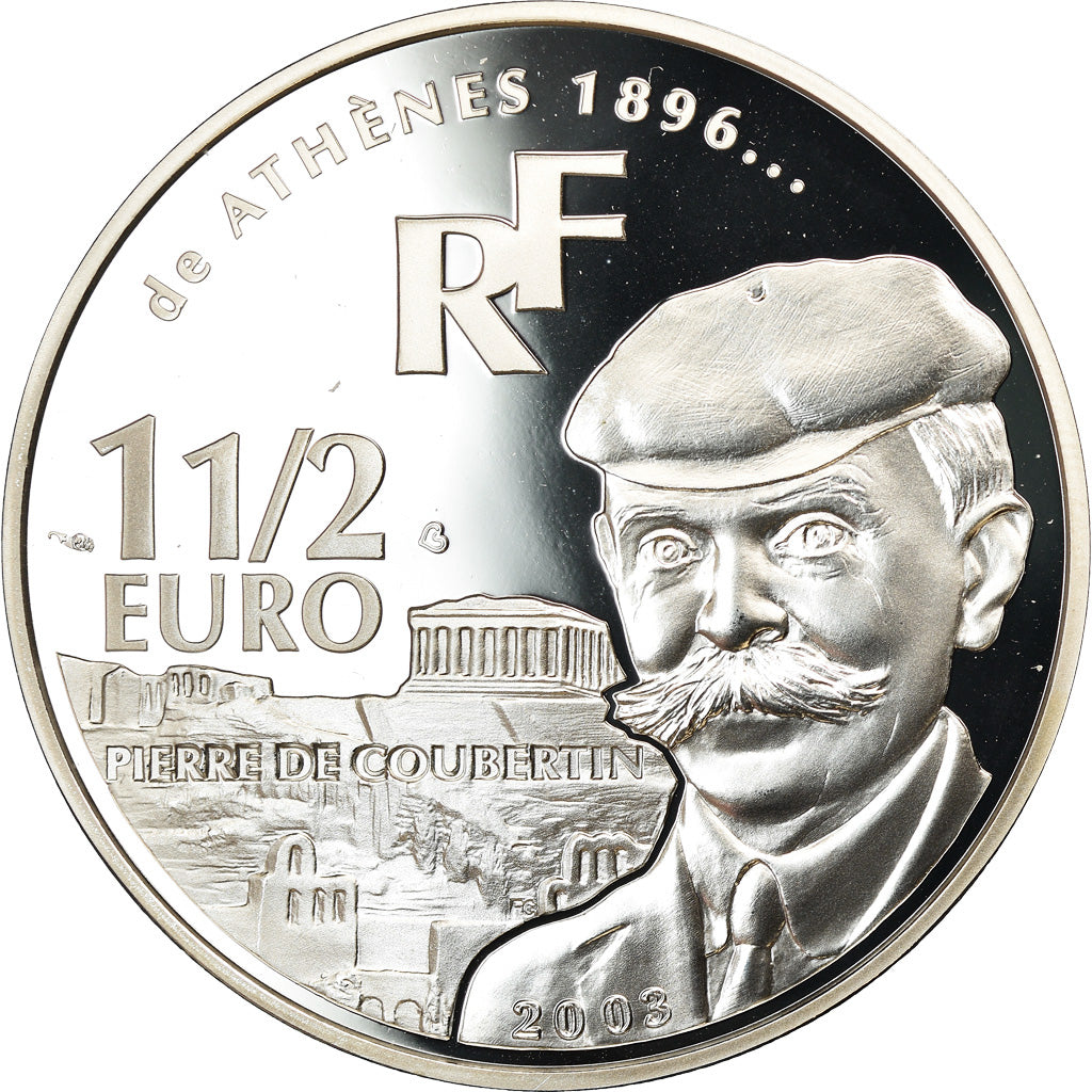 France, 1-1/2 Euro, 2003, BE, MS(65-70), Silver, Gadoury:EU53, KM:1361
