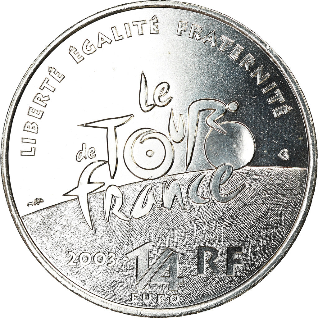 France, 1/4 Euro, 2003, BU, MS(65-70), Silver, KM:1995