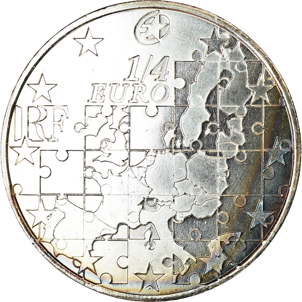 France, 1/4 Euro, 2004, BU, MS(65-70), Silver, KM:1390