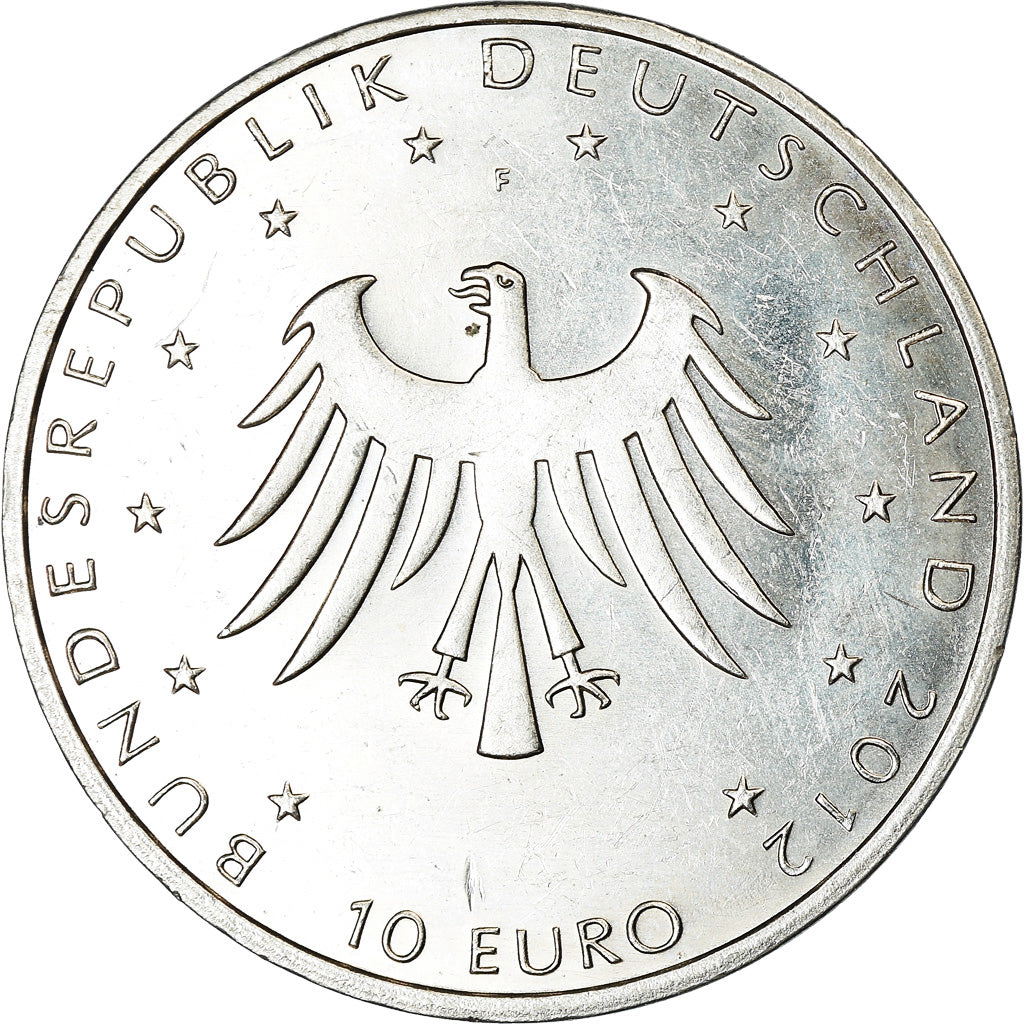 GERMANIA - REPUBBLICA FEDERALE, 10 Euro, 2012, BE, BB+, Argento, KM:310