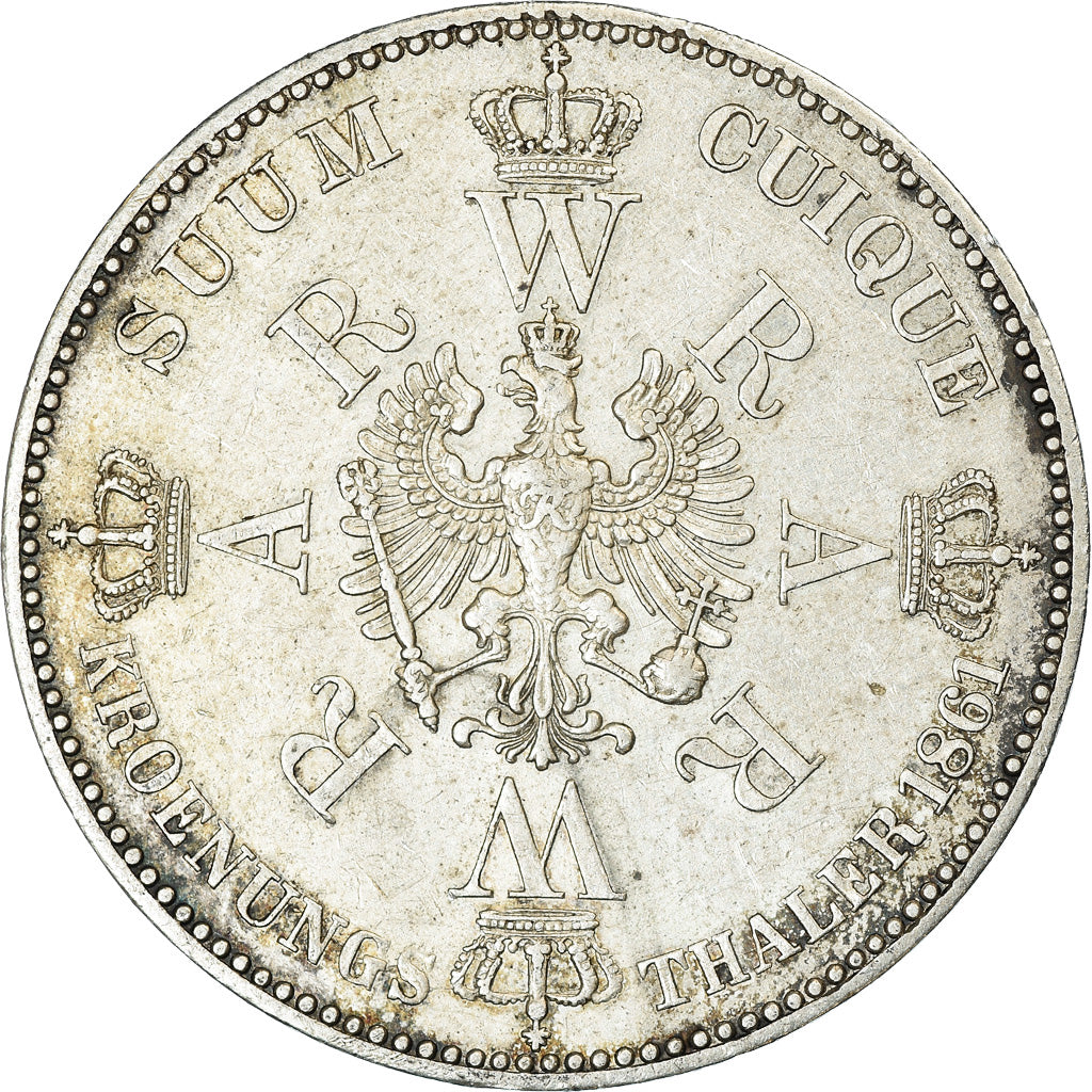 Coin, German States, PRUSSIA, Wilhelm I, Thaler, 1861, Berlin, AU(50-53)