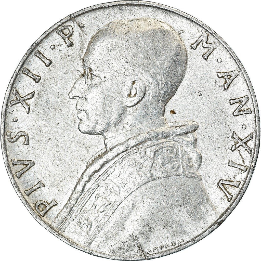 Moneta, PAŃSTWO WATYKAŃSKIE, Pius XII, 10 Lire, 1952, Roma, VF(30-35)