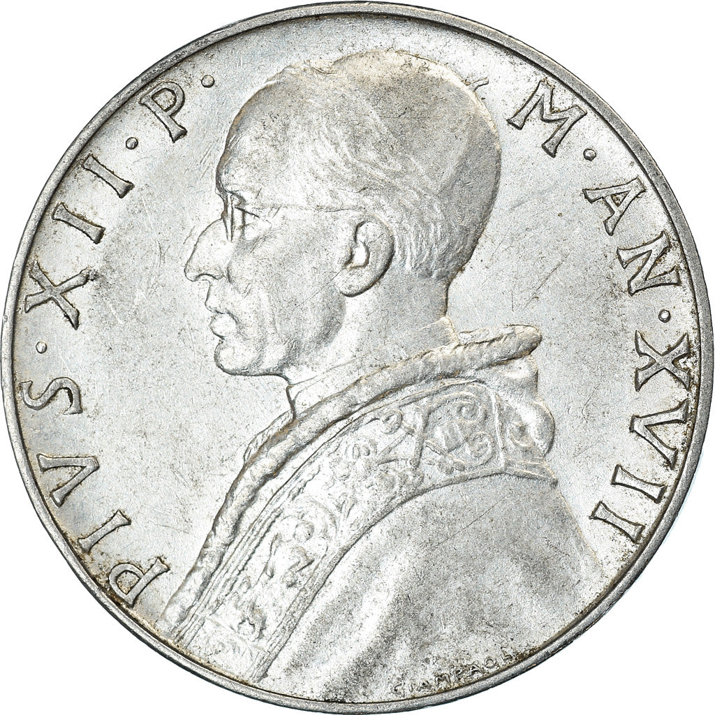 Monnaie, Cité du Vatican, Pius XII, 10 Lire, 1955, TTB, Aluminium, KM:52.1