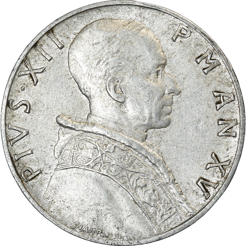 Moneta, CITTÀ DEL VATICANO, Pius XII, 5 Lire, 1953, Roma, MB+, Alluminio