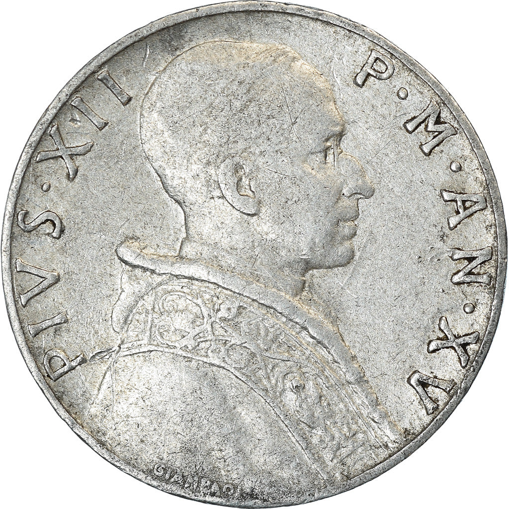 Monnaie, Cité du Vatican, Pius XII, 5 Lire, 1953, Roma, TB, Aluminium, KM:51.1