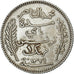 Monnaie, Tunisie, Muhammad al-Nasir Bey, Franc, 1911, Paris, TTB+, Argent