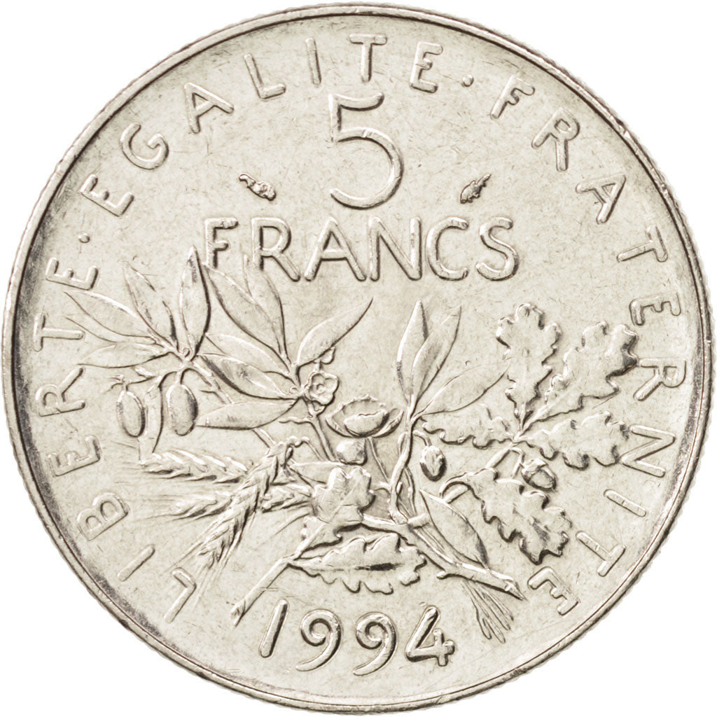 France, Semeuse, 5 Francs, 1994, Paris, SUP, Nickel, KM:926a.1, Gadoury 771