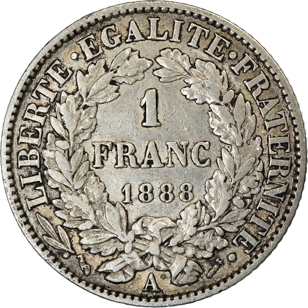 Monnaie, France, Cérès, Franc, 1888, Paris, TTB, Argent, Gadoury:465a