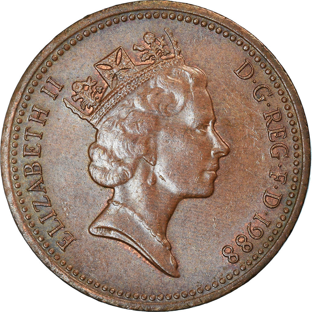 Coin, Great Britain, Elizabeth II, Penny, 1988, EF(40-45), Bronze, KM:935