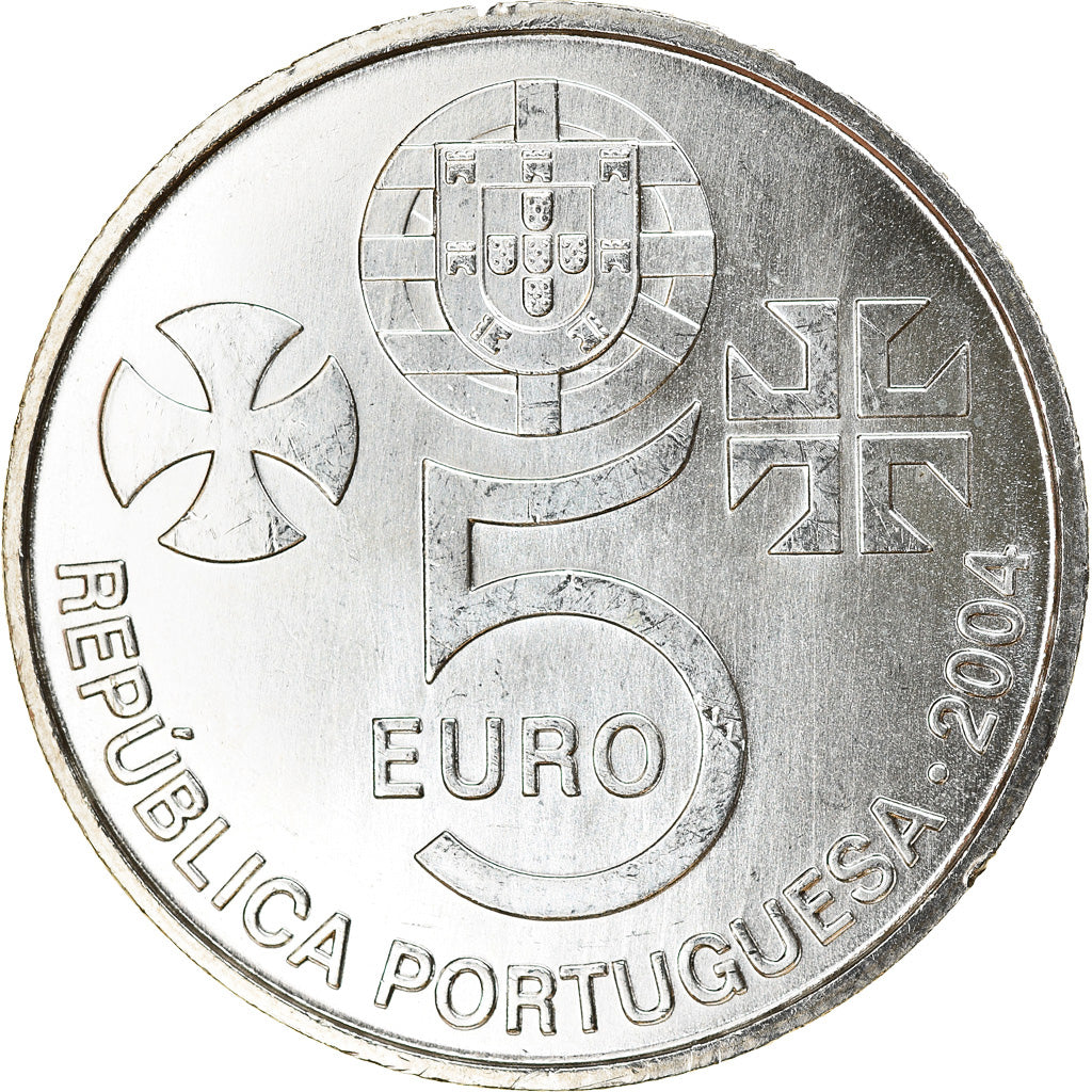 Portugal, 5 Euro, 2004, FDC, Plata, KM:754