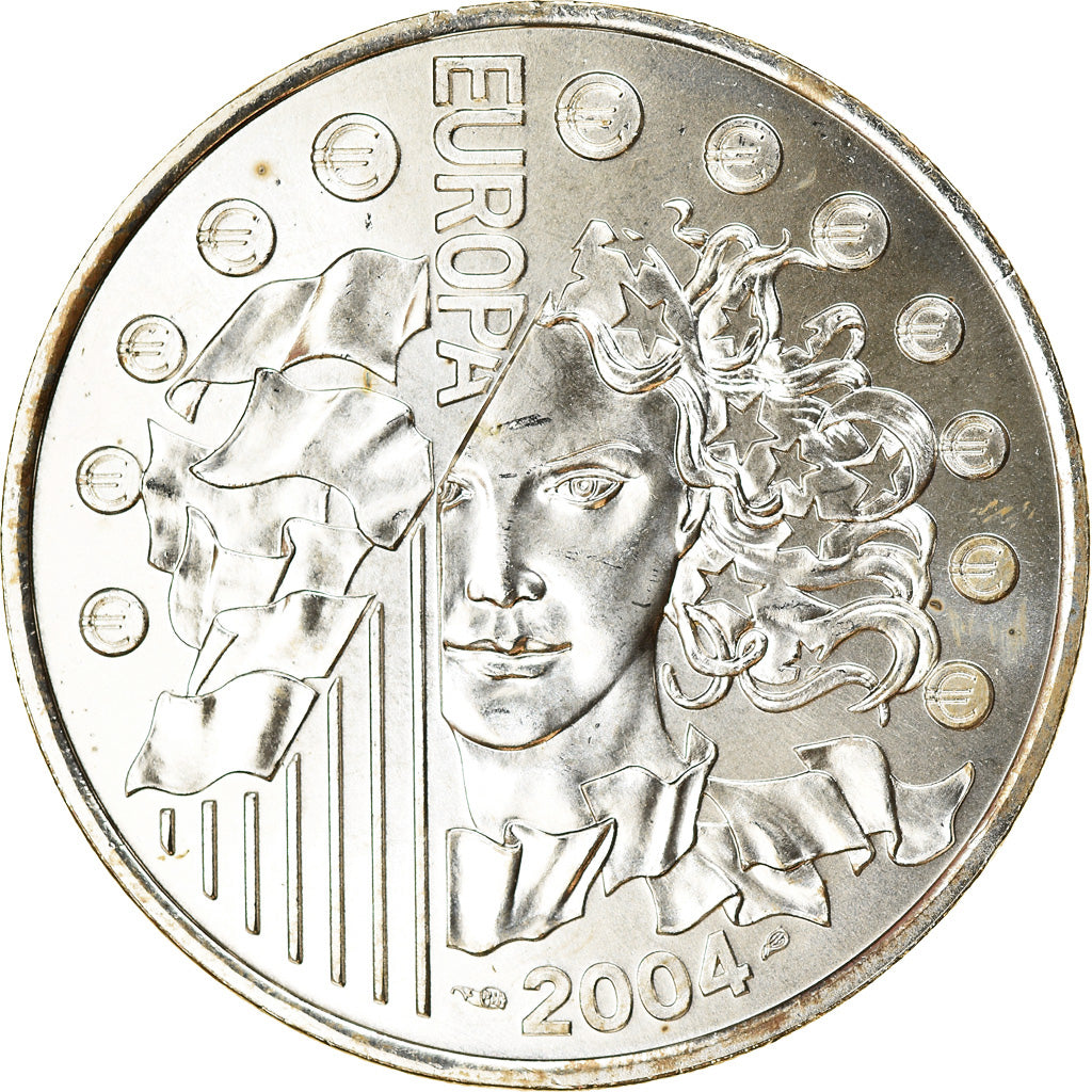 France, 1/4 Euro, 2004, MS(65-70), Silver, KM:1390