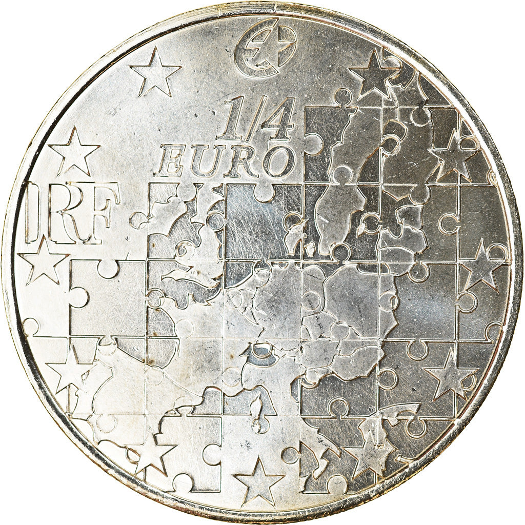 France, 1/4 Euro, 2004, MS(65-70), Silver, KM:1390