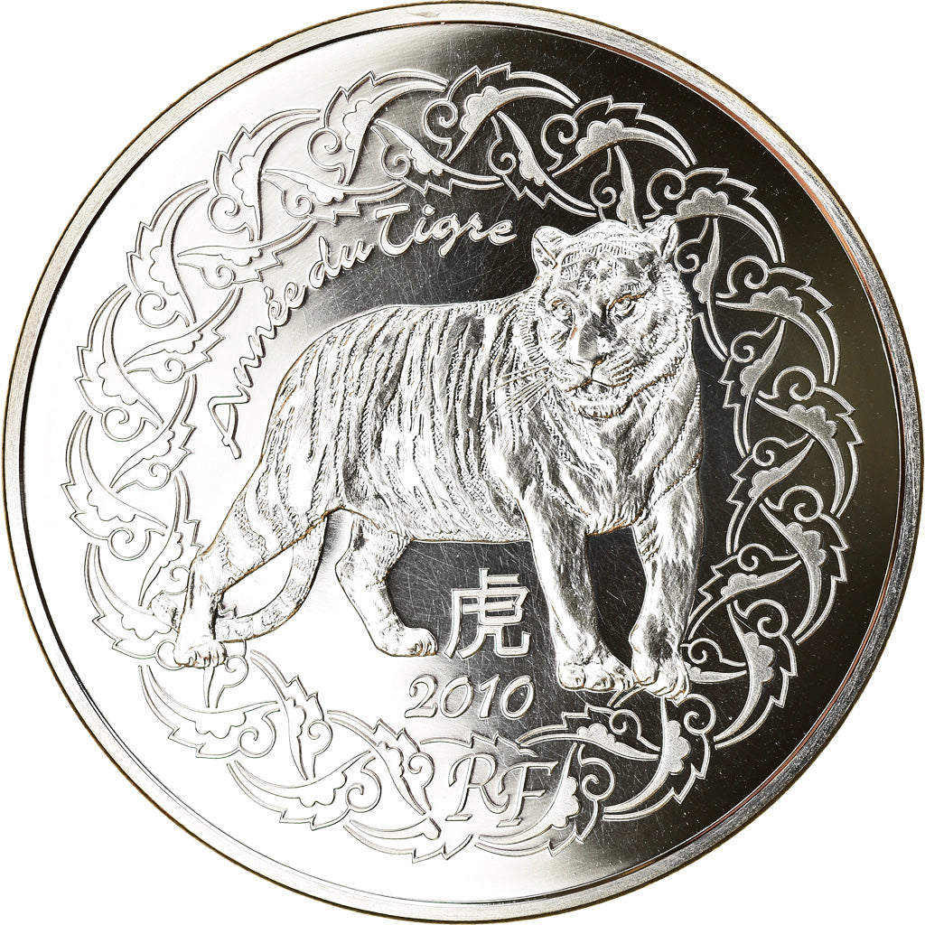 France, 5 Euro, Année du Tigre, 2010, BE, FDC, Argent, KM:1715