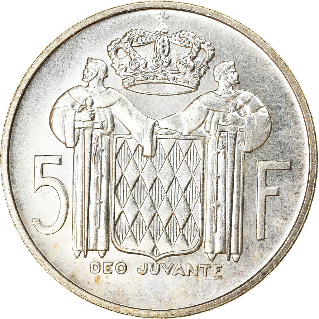 Coin, Monaco, Rainier III, 5 Francs, 1960, MS(63), Silver, KM:141