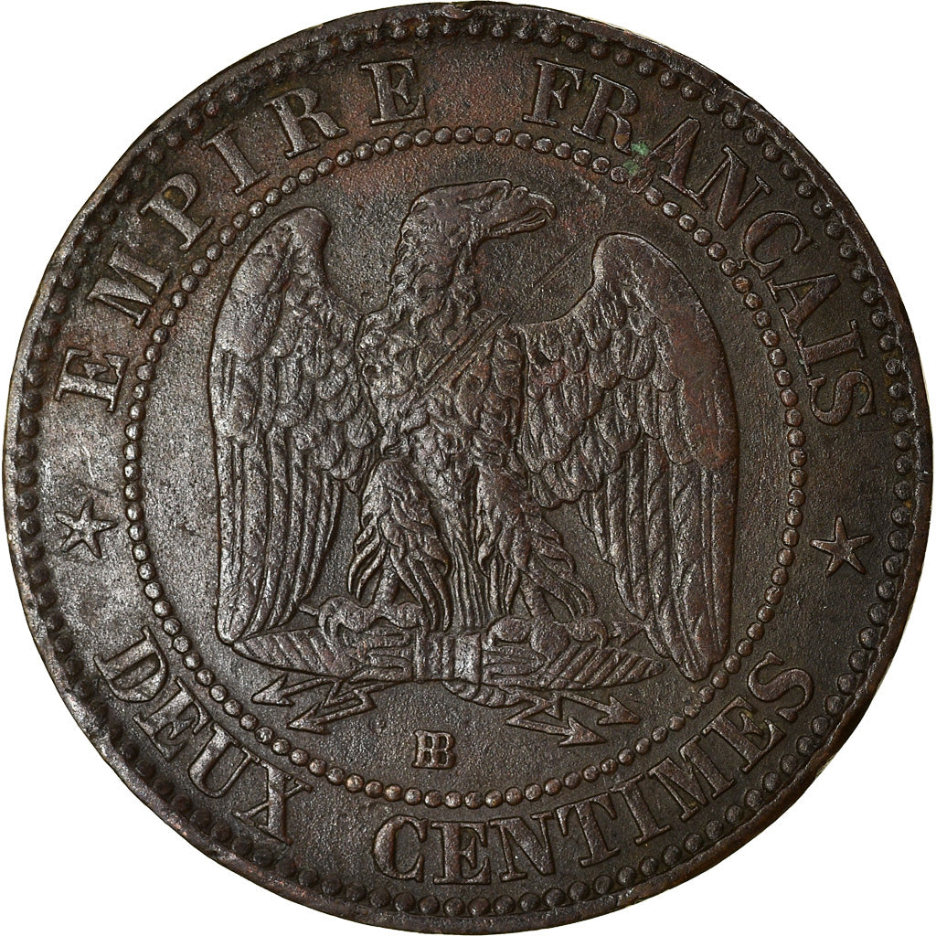 Moneta, Francja, Napoleon III, Napoléon III, 2 Centimes, 1856, Strasbourg