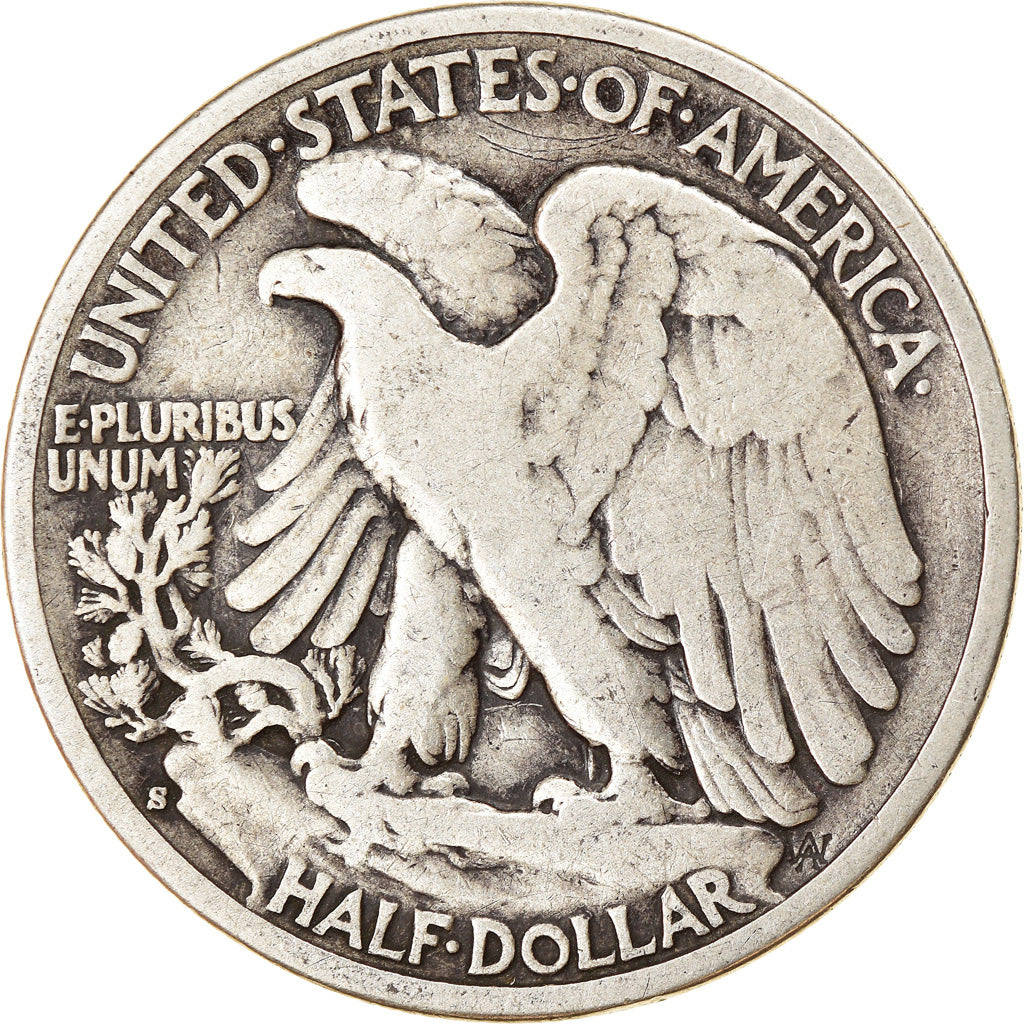 Coin, United States, Walking Liberty Half Dollar, Half Dollar, 1943, U.S. Mint