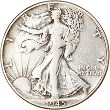 Coin, United States, Walking Liberty Half Dollar, Half Dollar, 1945, U.S. Mint