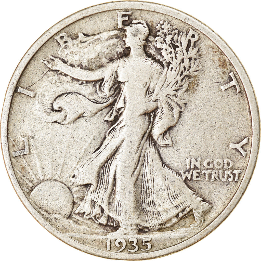 Coin, United States, Walking Liberty Half Dollar, Half Dollar, 1935, U.S. Mint