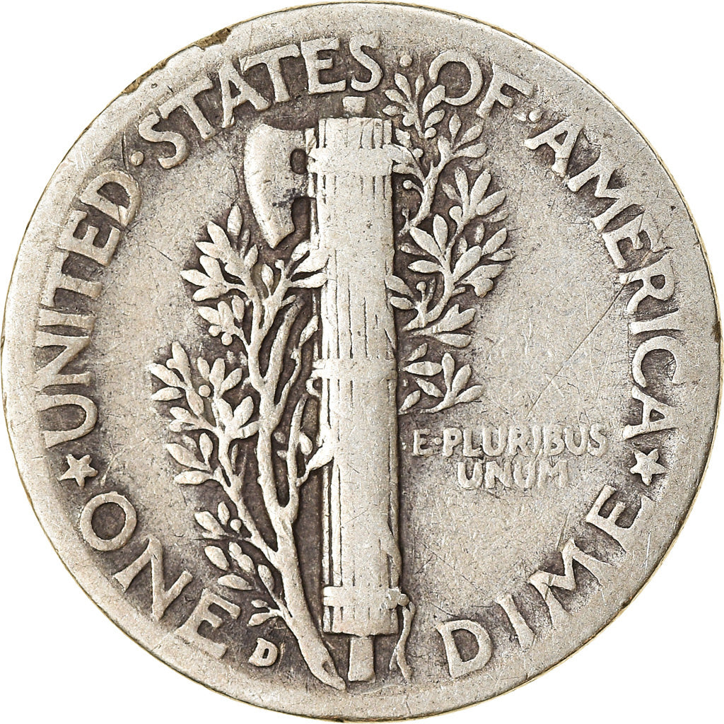 Monnaie, États-Unis, Mercury Dime, Dime, 1941, U.S. Mint, Denver, TB, Argent