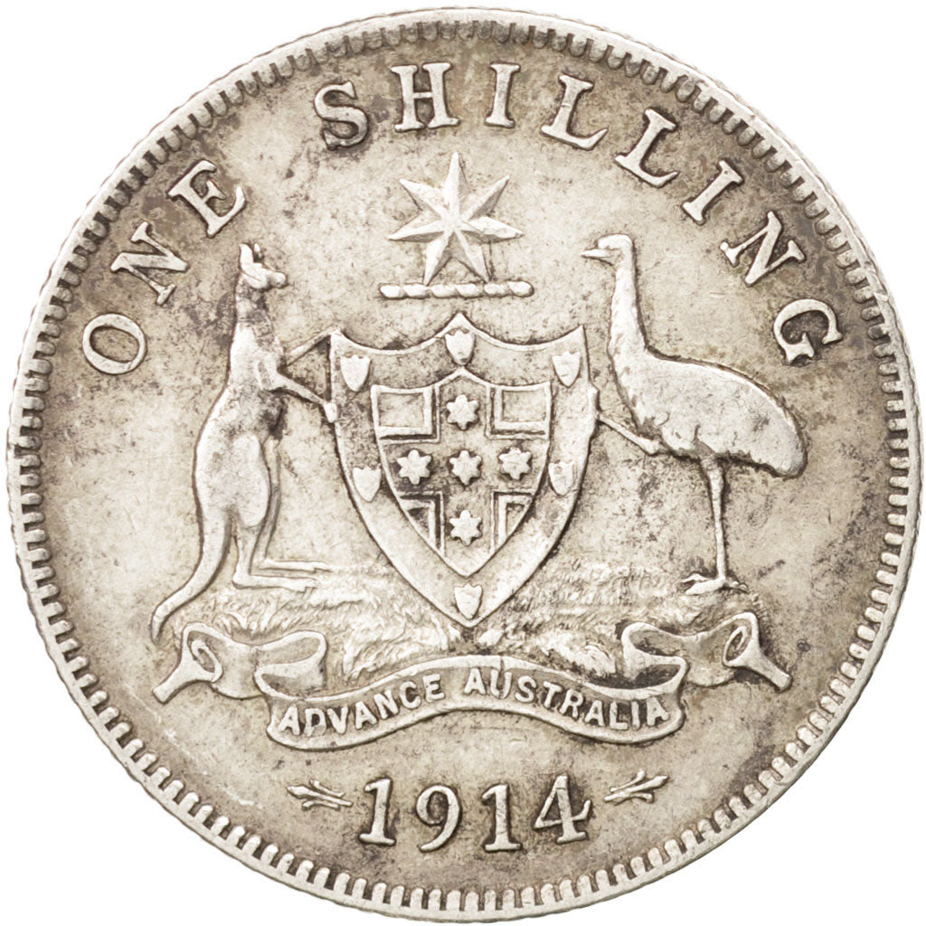Australia, George V, Shilling, 1914, EF(40-45), Silver, KM:26